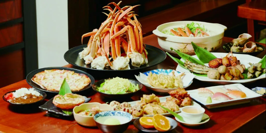 【法善寺活松葉蟹料理】活松葉蟹涮涮鍋、活松葉蟹刺身、活松葉蟹燒烤等共9道菜品