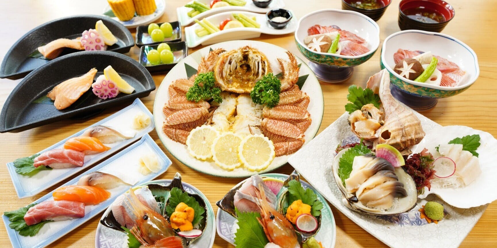 [Hokkaido Feast Course] (10 Dishes) – Includes Grilled Hokkaido Taisetsu Salmon with Salt
