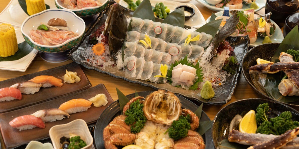 [Hokkaido Luxury Course] (10 dishes in total) A course featuring our specialty Kettle-Boiled Live Hairy Crab and Whole Live Flounder Sashimi

