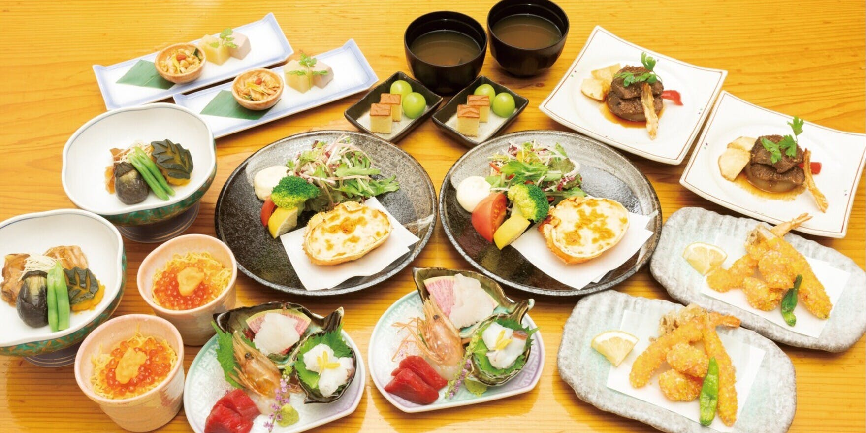 [Star Course] 9 Luxurious Dishes Featuring Fresh Sashimi and a Mini Sea Urchin & Salmon Roe Rice Bowl