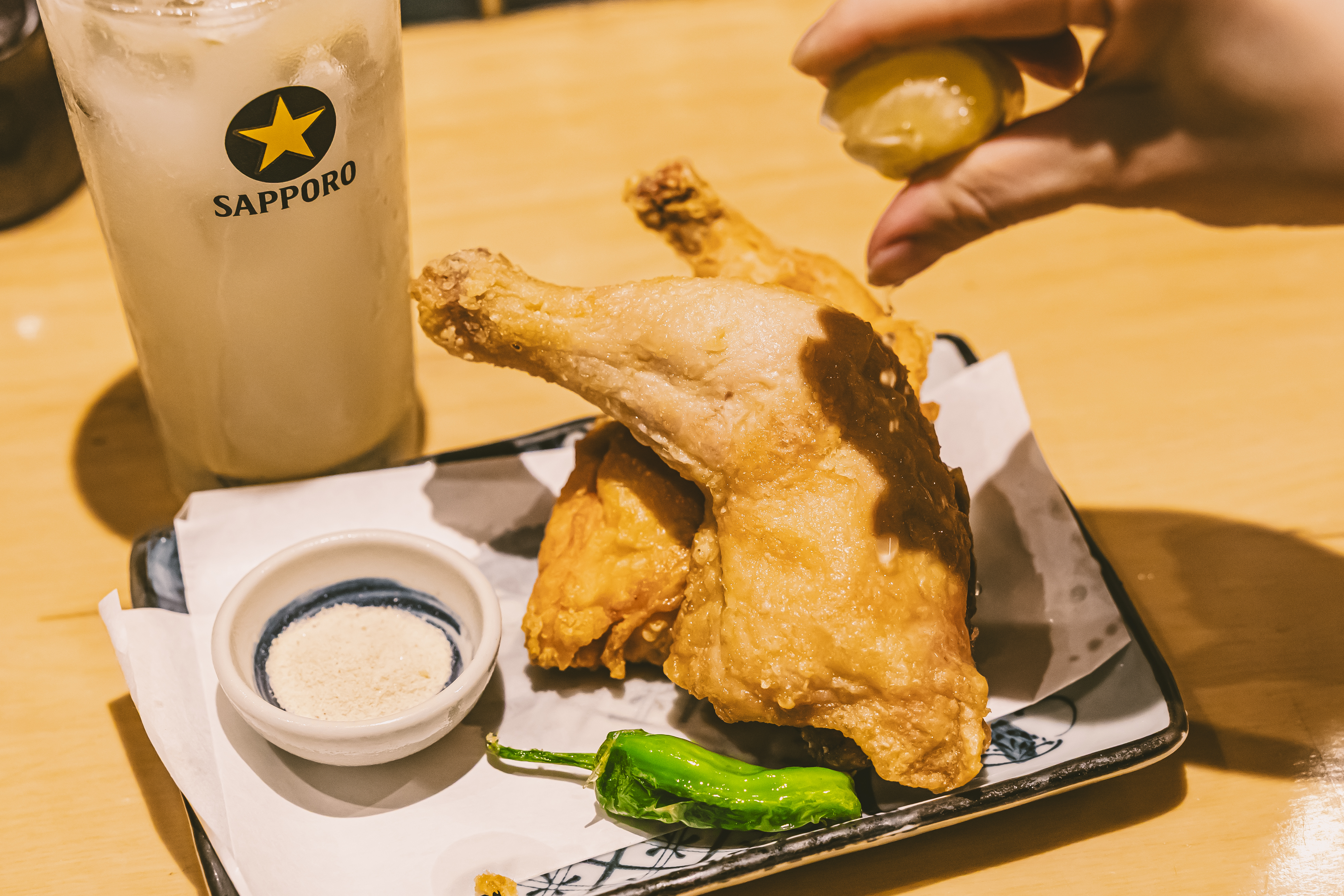 직원 추천!【2時間飲み放題付き！강력 추천 계절의 소름 코스】명물"병아리의 통튀김" 등 全９品！生ビール・角ハイボール・大崎上島レモンサワー도 飲み放題‼️