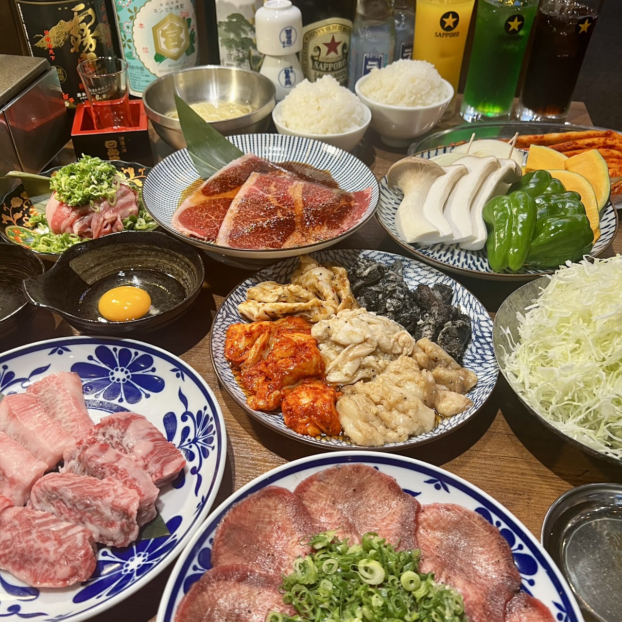 【송】오미규를 호화롭게 맛볼 수 있는 아사히 지복≪120분 음료 무제한≫ 7700엔 코스