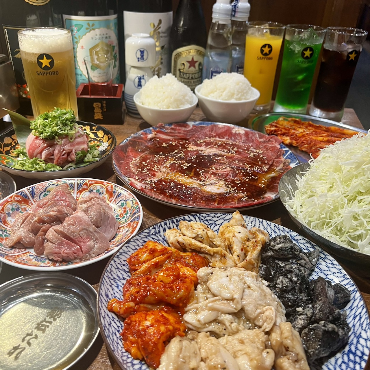 【매】오미규와 명물 곱창을 즐길 수 있는♪ 아사히 만복≪요리만≫3500엔 코스