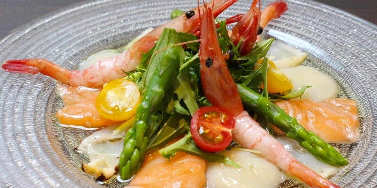 【120分飲み放題付き】リトマスペシャルコース！　全7品6000円（料理4500円、飲み放題1500円）☆お1人様生ビール2杯まで☆