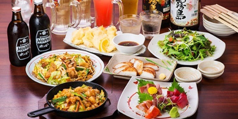 もつ鍋無し「お手軽コース 」料理7品2時間飲み放題付き