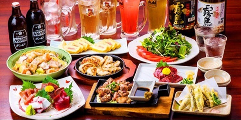 もつ鍋無し「モツ兵衛コース」料理9品2時間飲み放題付き 