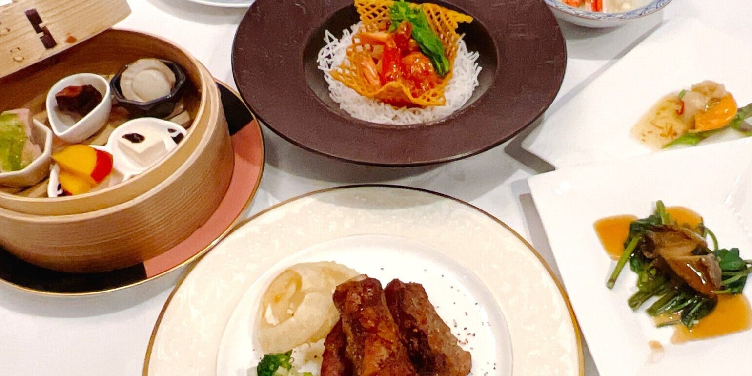 あわびのオイスター煮込み・東坡肉・特大海老の紅白仕立てなど全7品