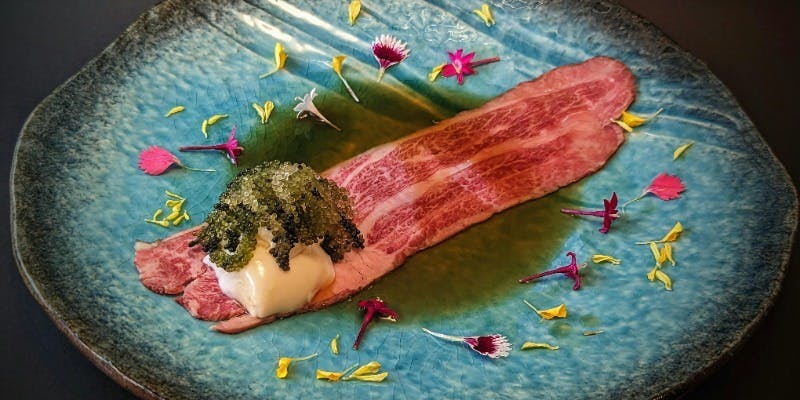 【August Course Menu】島野菜沙拉・牛肩里肌薄切・軟骨排骨與青木瓜等共9道菜、Pairing Course