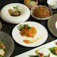 【網師園】전복 통조림 조림, 새끼 비둘기 향전, 새우 칠리소스, 흑볶음밥 등의 코스