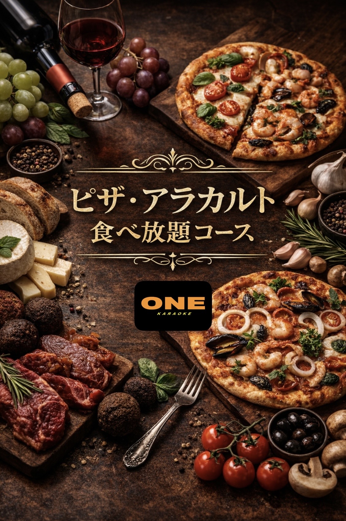[3-Hour All-You-Can-Eat♪] Our Proud Pizza and A La Carte All-You-Can-Eat Course