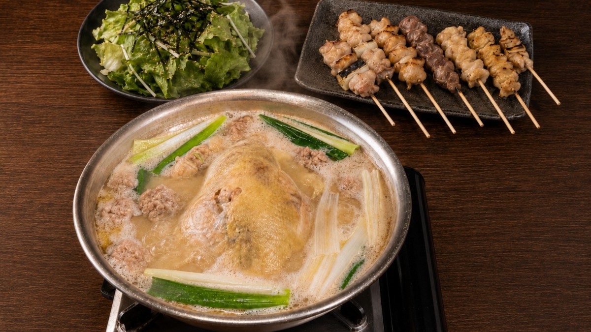 【2.5小時暢飲附贈】超滿足！とりんちゅ招牌タッカンマリ鍋與烤雞肉串套餐