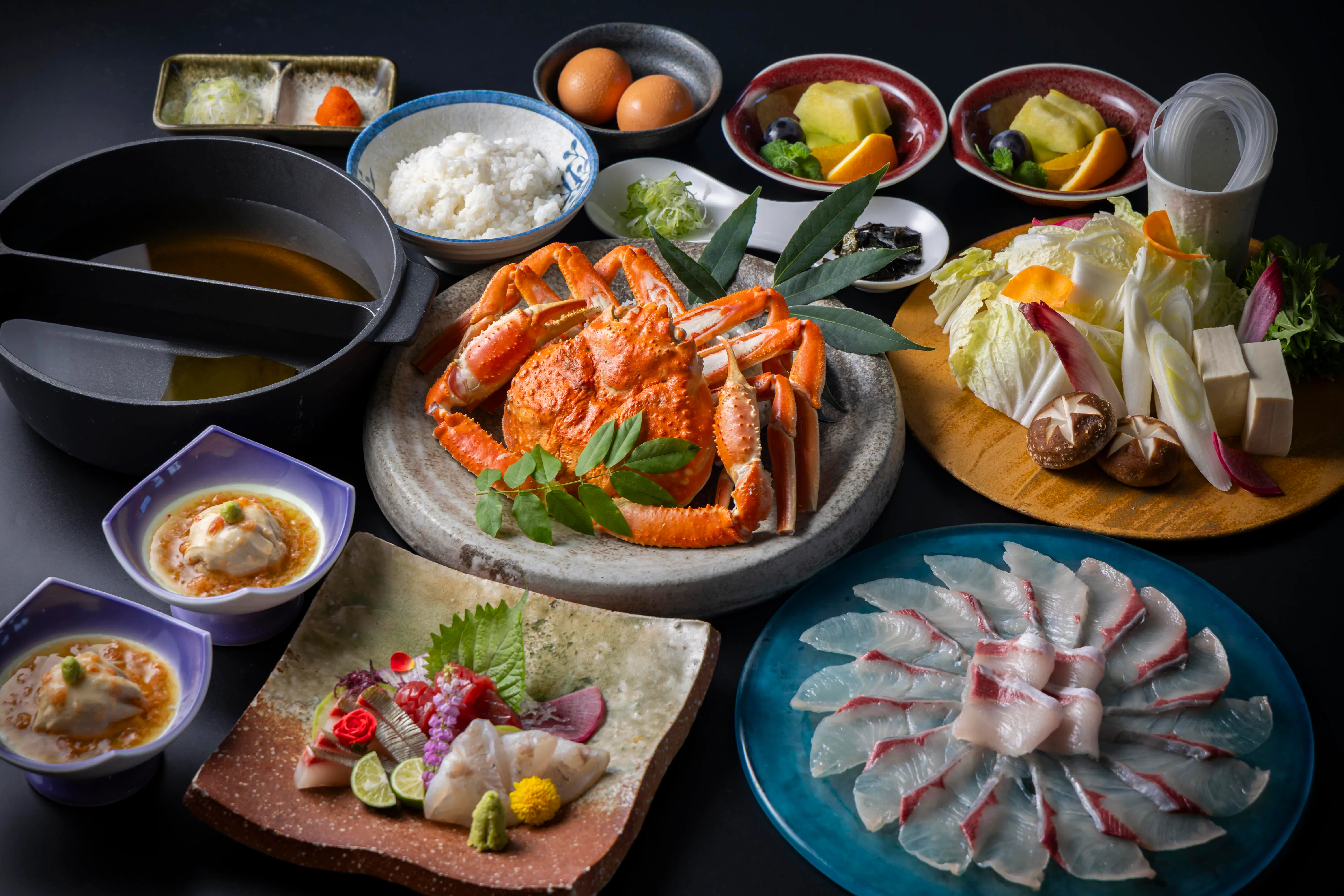 Crab and Yellowtail Shabu-Shabu Course