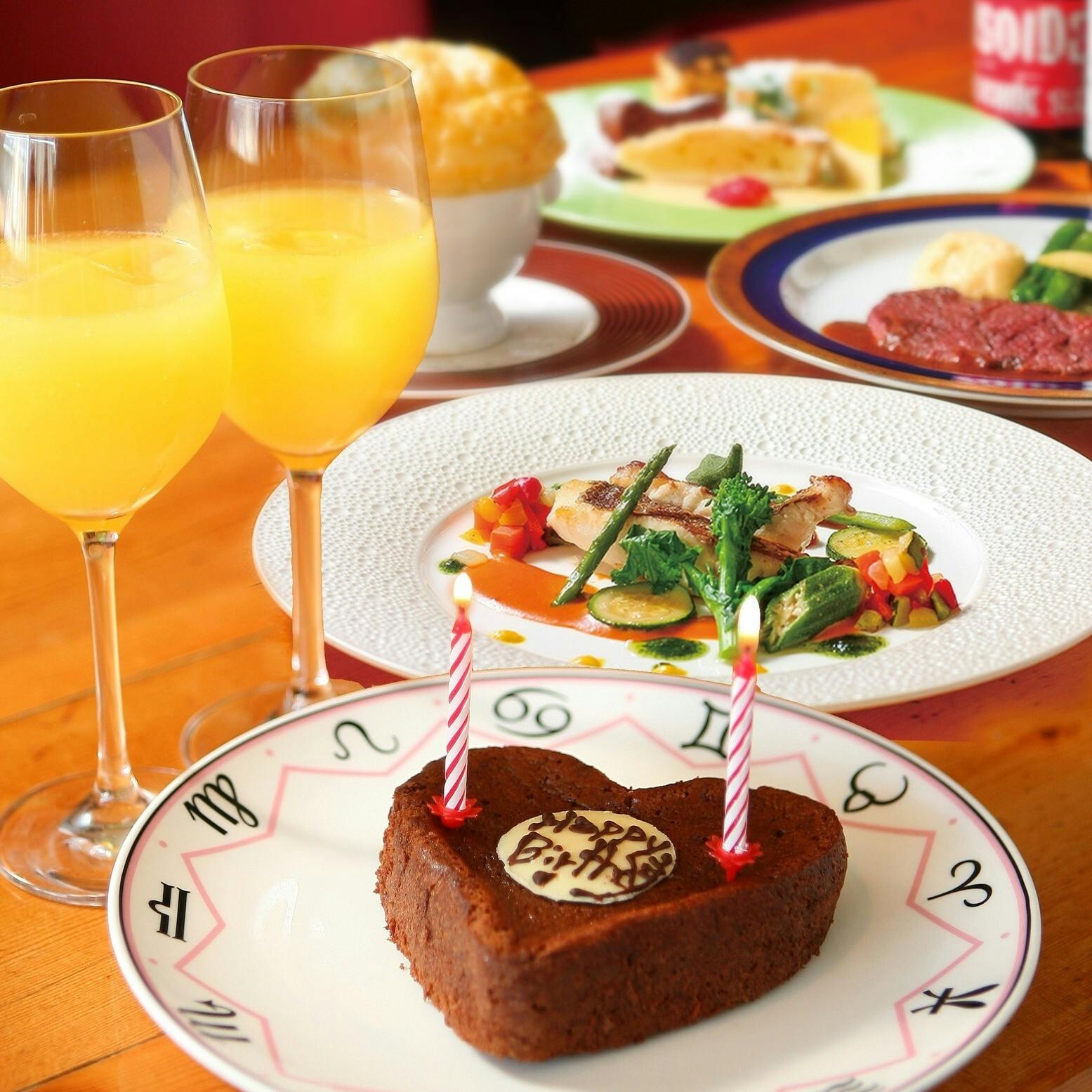 生日晚餐（牛排70g）A套餐9,020円　B套餐12,100円　高级套餐14,300円