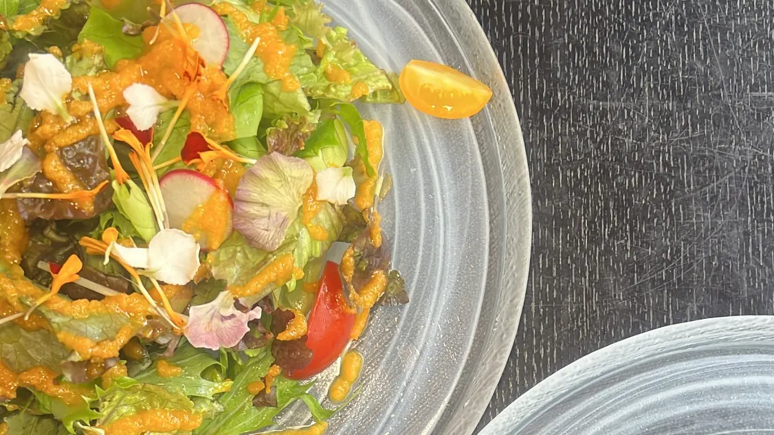 [Lunch A Course] A short course featuring salad, pasta, dessert, and a drink