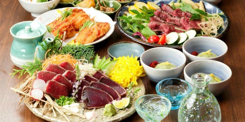 【松套餐】鲣鱼＆金枪鱼×黑毛和牛豪快稻草炙烤塔塔／全8道菜