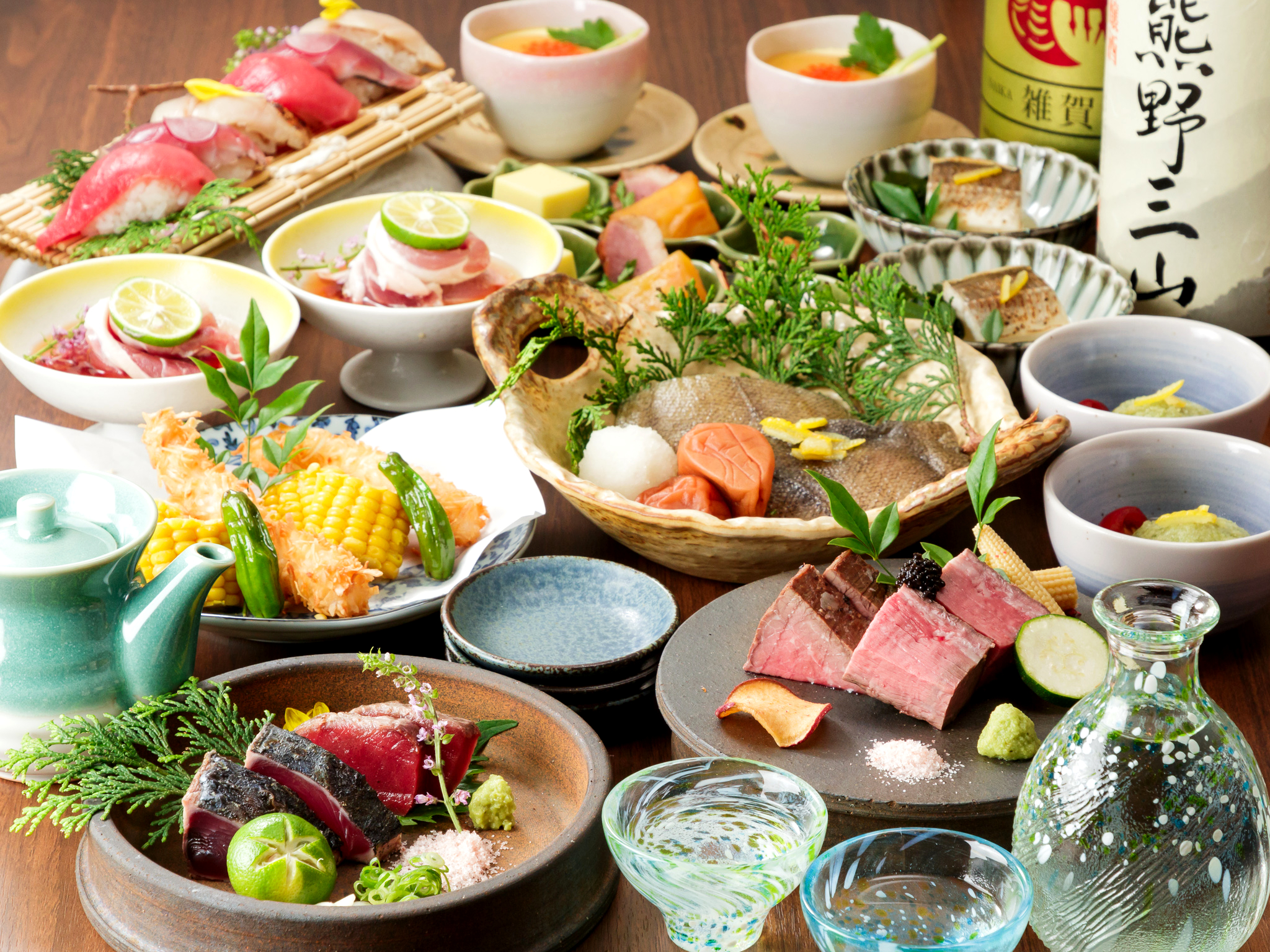 【和歌山城套餐】品尝わくら至高料理，分餐制。共10道菜品
