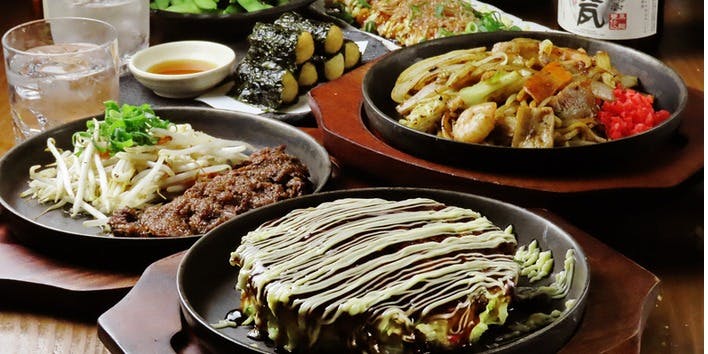 [Weekday Only!] 8 dishes including Okonomiyaki, Skirt Steak, Yakisoba in the "Kotekichi Course"