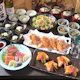 板長自慢のメカジキの照り焼き、本日のお刺身盛り合わせ、大きな海老フライなど揚物も堪能!「夏の磯べゑコース」