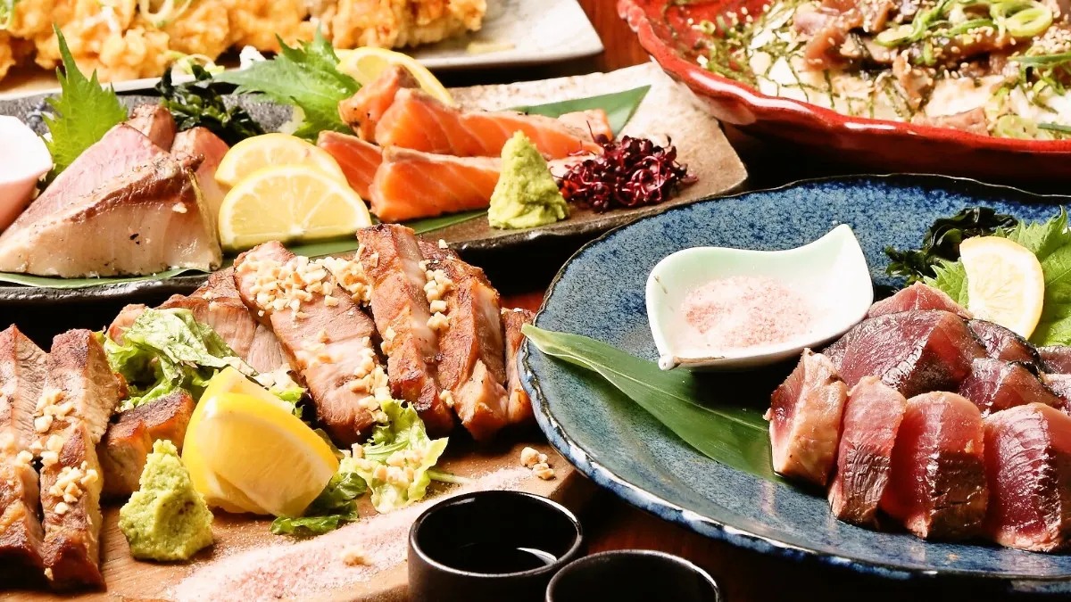 [Flame Course] 10 Dishes Including Luxurious Seafood and Straw-Grilled Beef Tongue
