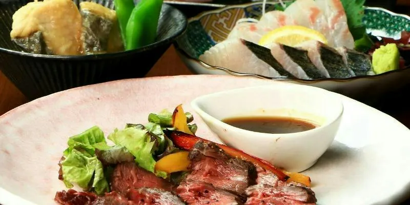 【煌】熟成牛ハラミ×熟成魚2種×秋野菜豚バラ煮 全7品