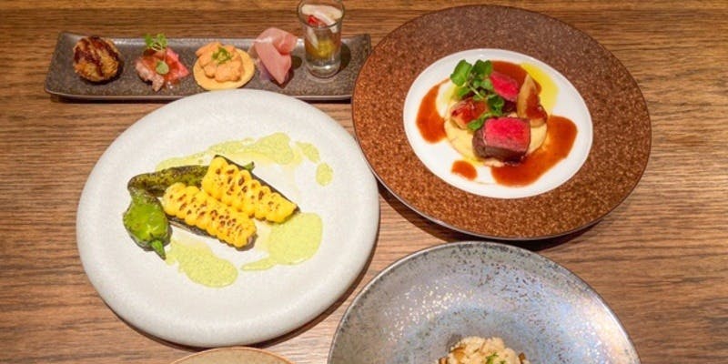 【用五感品味时令食材套餐】2种前菜、鱼料理、肉料理、砂锅米饭等共6道菜