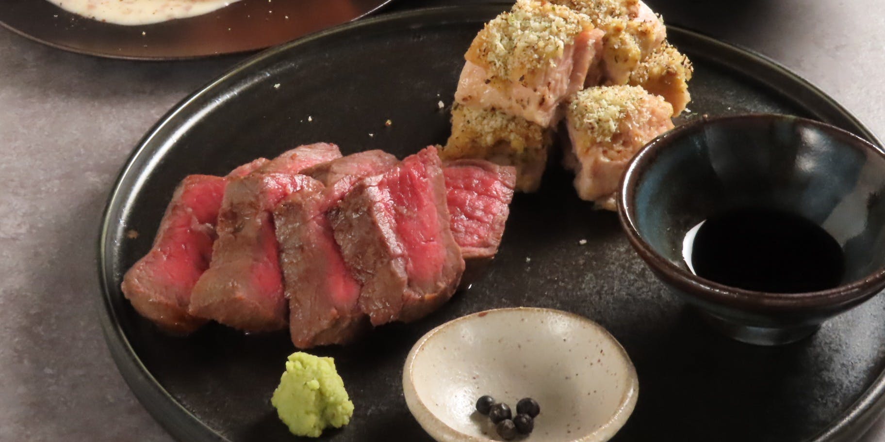 【人氣No.1】附有和牛赤身牛排的全6道菜標準套餐，從前菜到結尾。