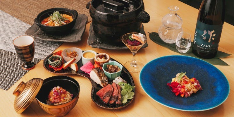 【含畅饮套餐】时令佳肴与可选主菜套餐｜附砂锅米饭、赤醋寿司