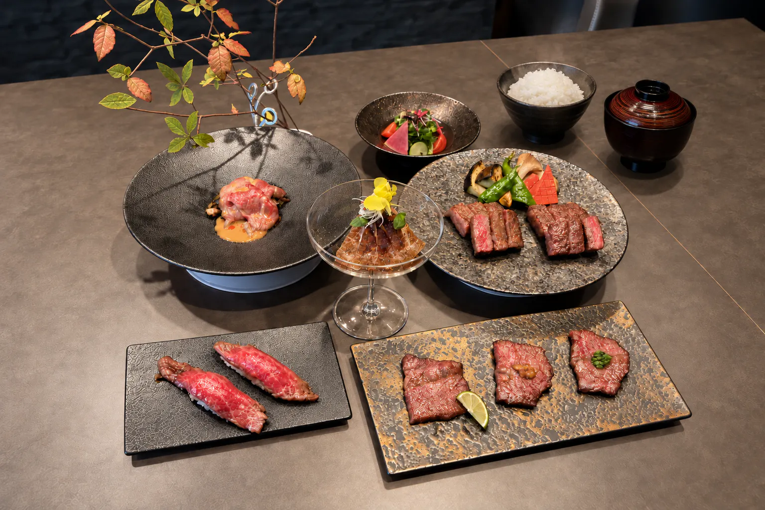 熟成和牛山形牛食べ比べコース