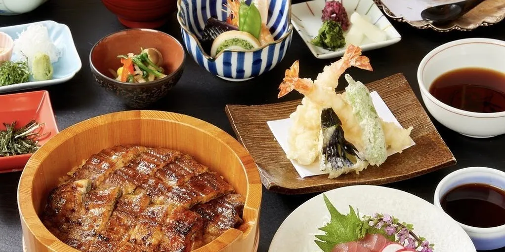 [Special Ohitsu Gozen] One and a half whole eels in the ohitsu! 8 dishes in total, including 2 kinds of sashimi, tempura, a small side dish, and 5 kinds of simmered dishes