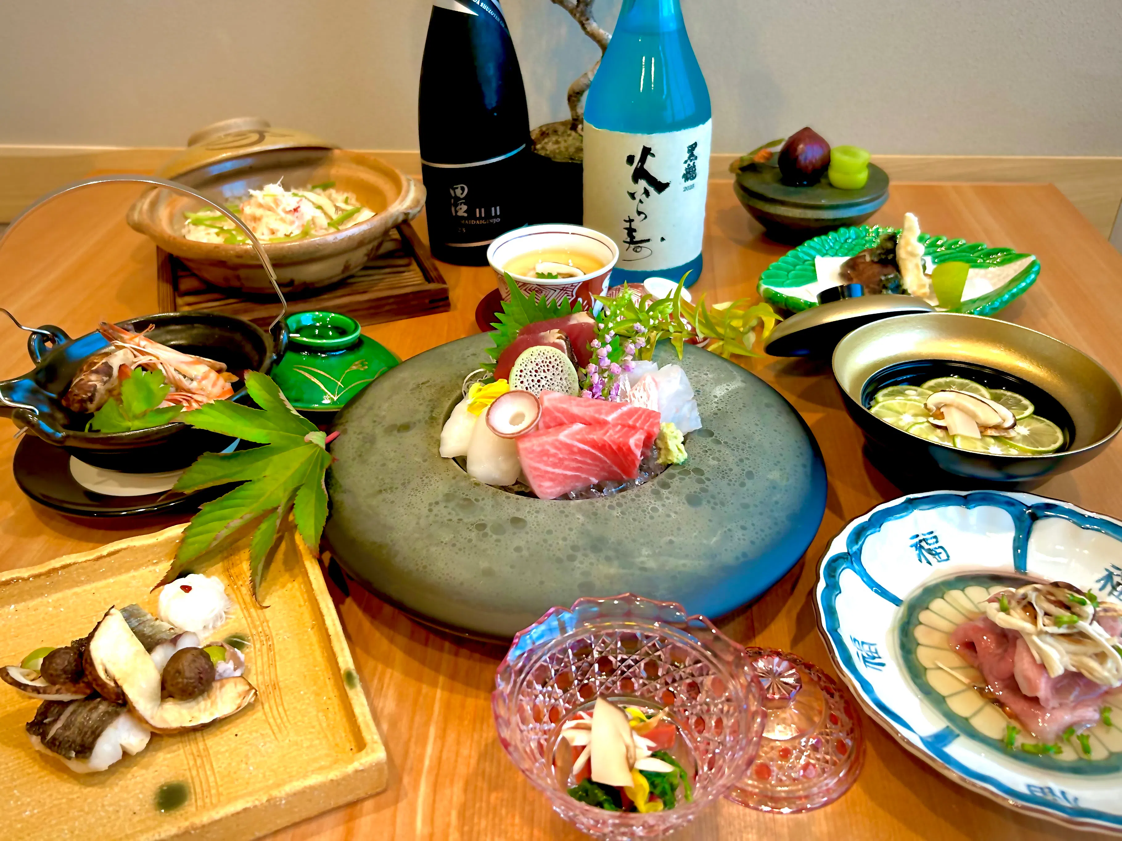 Domestic Matsutake Mushroom and Seasonal Pairings Kaiseki