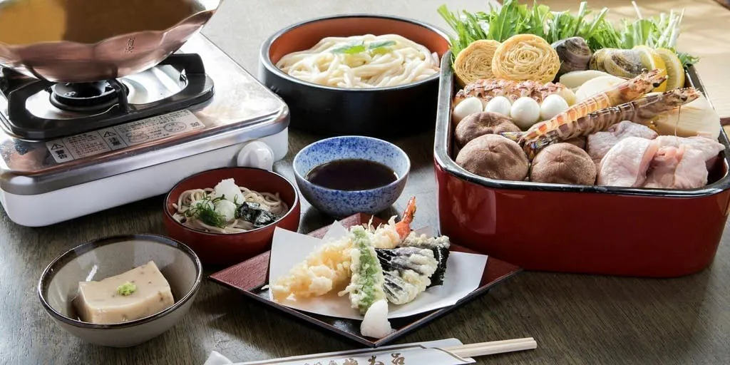 【きぬかけ】招牌权太吕锅、自制荞麦豆腐、天妇罗等共5道菜