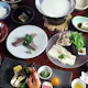 【夜席 松福(しょうふく)】先付け、八寸盛り、湯葉料理、湯葉のしゃぶしゃぶ、料理和牛ミニステーキなど