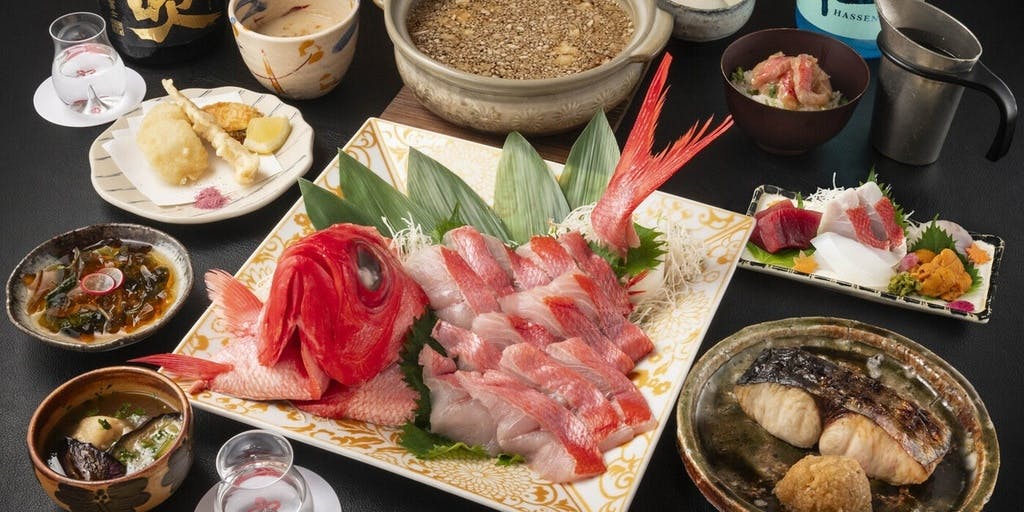 伊豆下田产地金目鲷涮涮锅与时令鲜鱼套餐（包间保证）