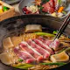 For business entertainment and dining occasions: introducing a new sukiyaki style featuring horse sashimi and two kinds of duck Duck and Horse Sukiyaki Course