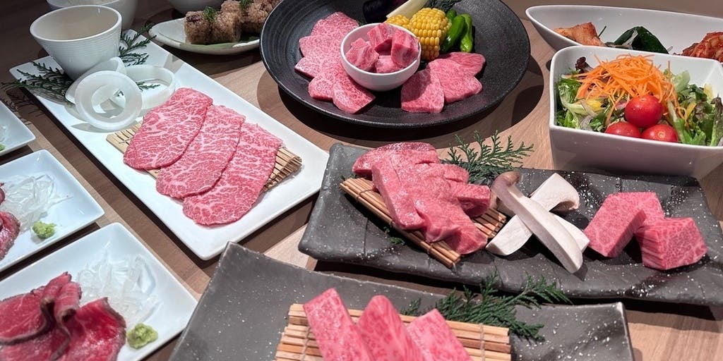 【7,500円特別コース】特選厚切りサーロイン、厚切りタンと和牛角切りヘレなど全9品