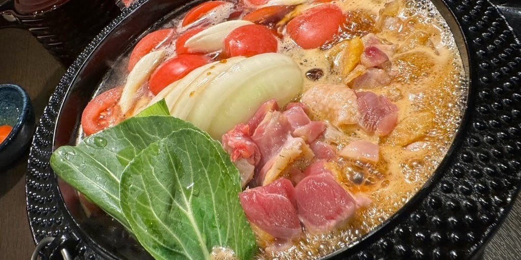 【土雞 番茄壽喜燒套餐】土雞生魚片拼盤、收尾燉飯等共5道菜