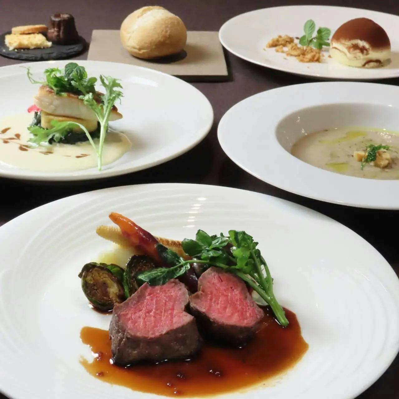 【標準套餐】品嚐國產牛與魚料理 全10～11道菜