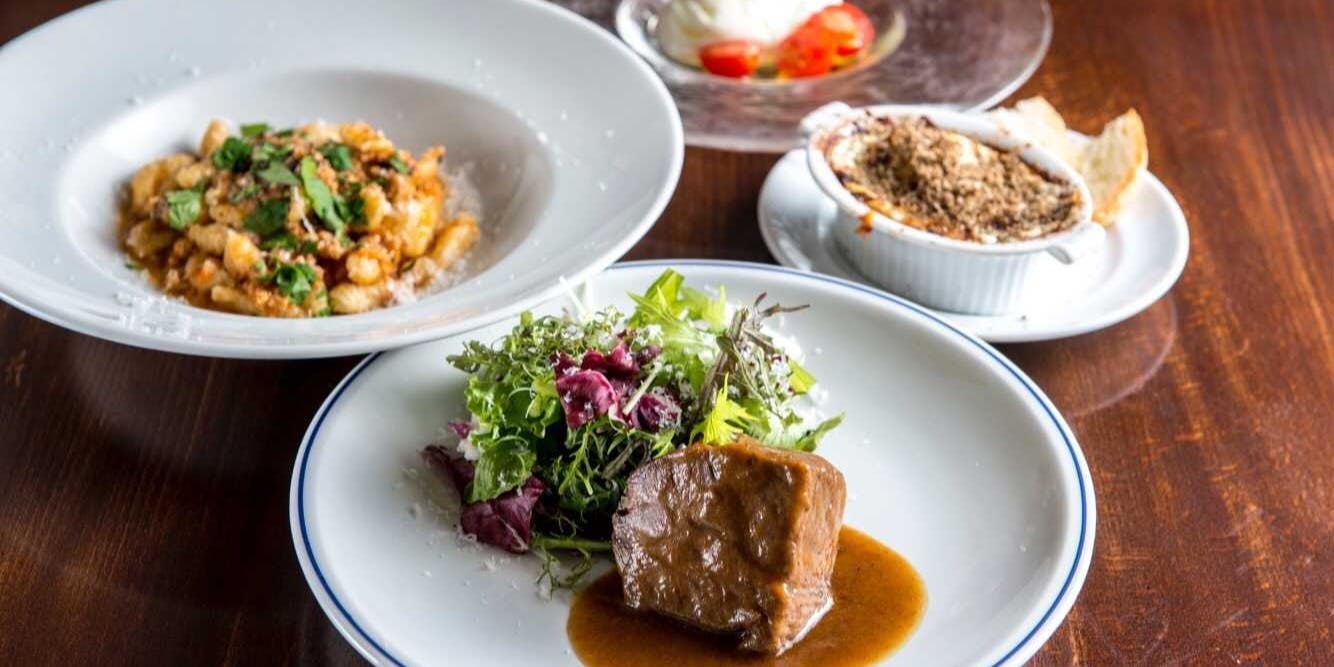 【へいCASUAL Lunch】附餐前與餐後飲品　包含短義大利麵與可選主菜等共5道料理