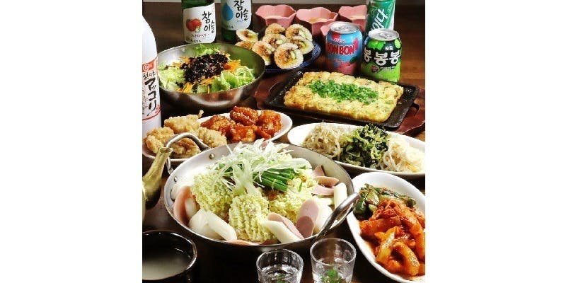 甘辛スープ×トッポギ＆ラーメンの鍋が主役「ラポッキ鍋コース」