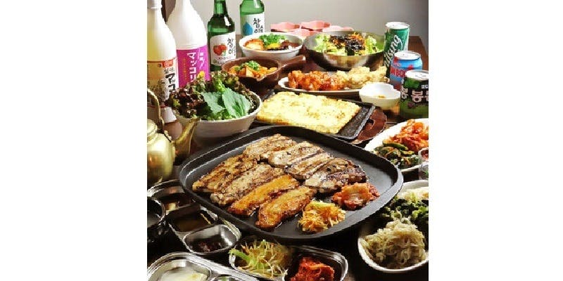 お肉の種類が選べる！全8品「新！サムギョプサルコース」