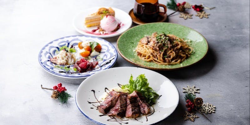 【LUNCH ANNIVERSARY COURSE】可選擇義大利麵及嫩肩里肌塔利亞塔牛排等美饌也一應俱全