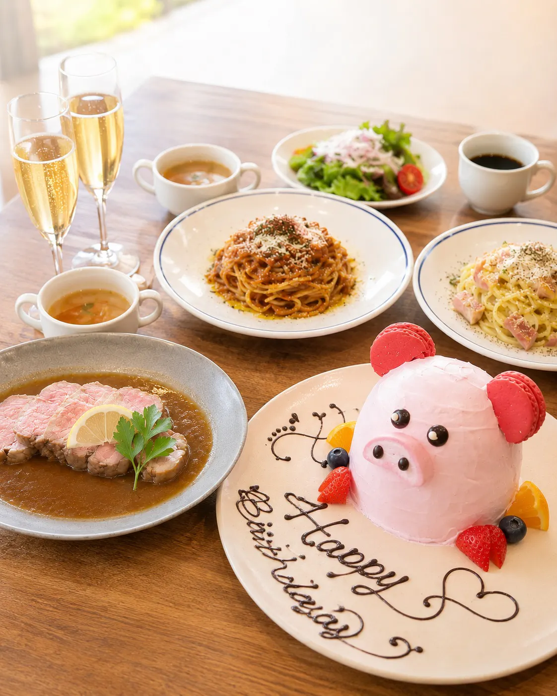 【週年紀念午餐★附乾杯氣泡酒】以招牌豬肉蛋糕豪華慶祝！　4,500円