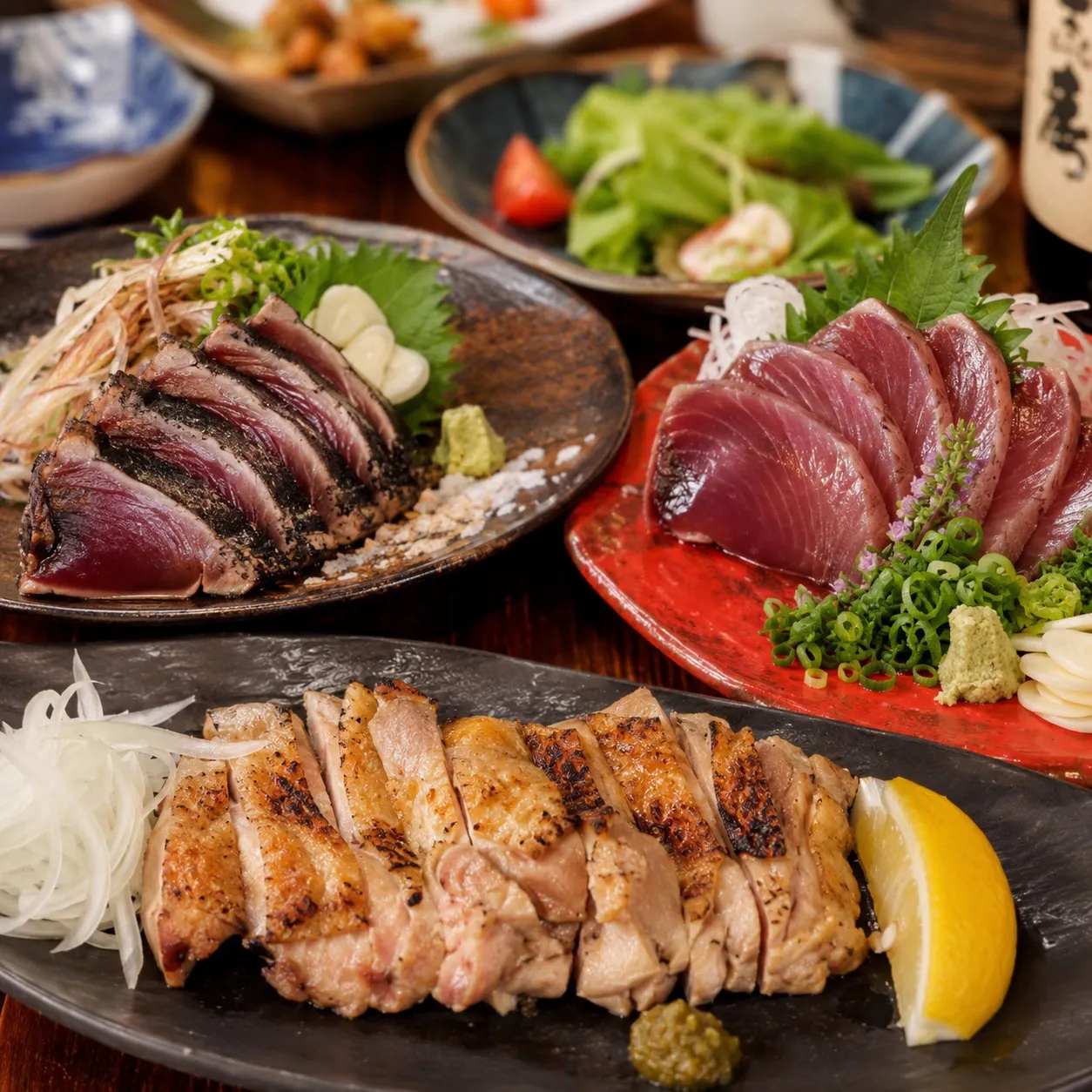 [September–November] Specialty! Straw-Seared Bonito Salt Tataki × Autumn Delicacies Kuroshio (Food Only) Course