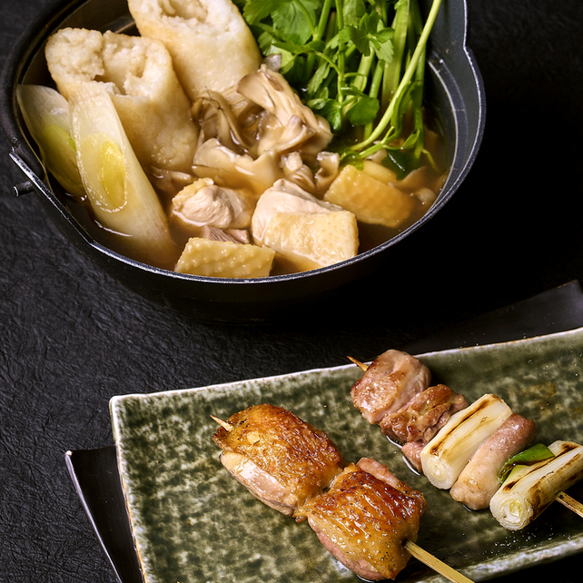 ◇産地直送◇ 飲み放題2h付 焼鳥ときりたんぽ鍋コース【全10品】¥7,500